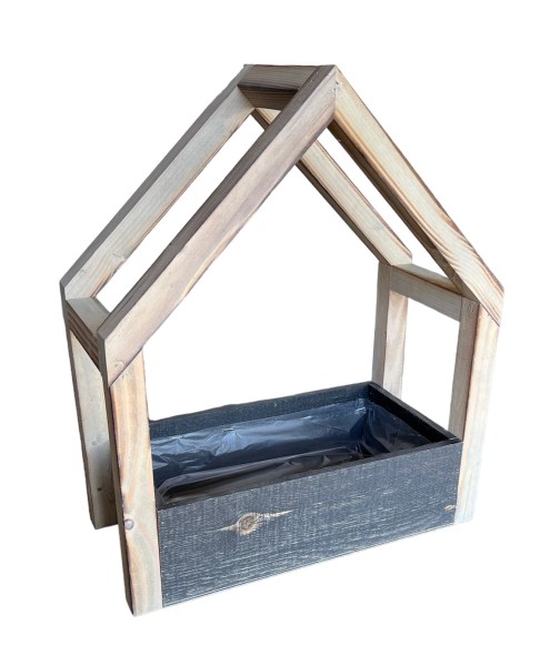 Medinis namo formos vazonas - dėžutė